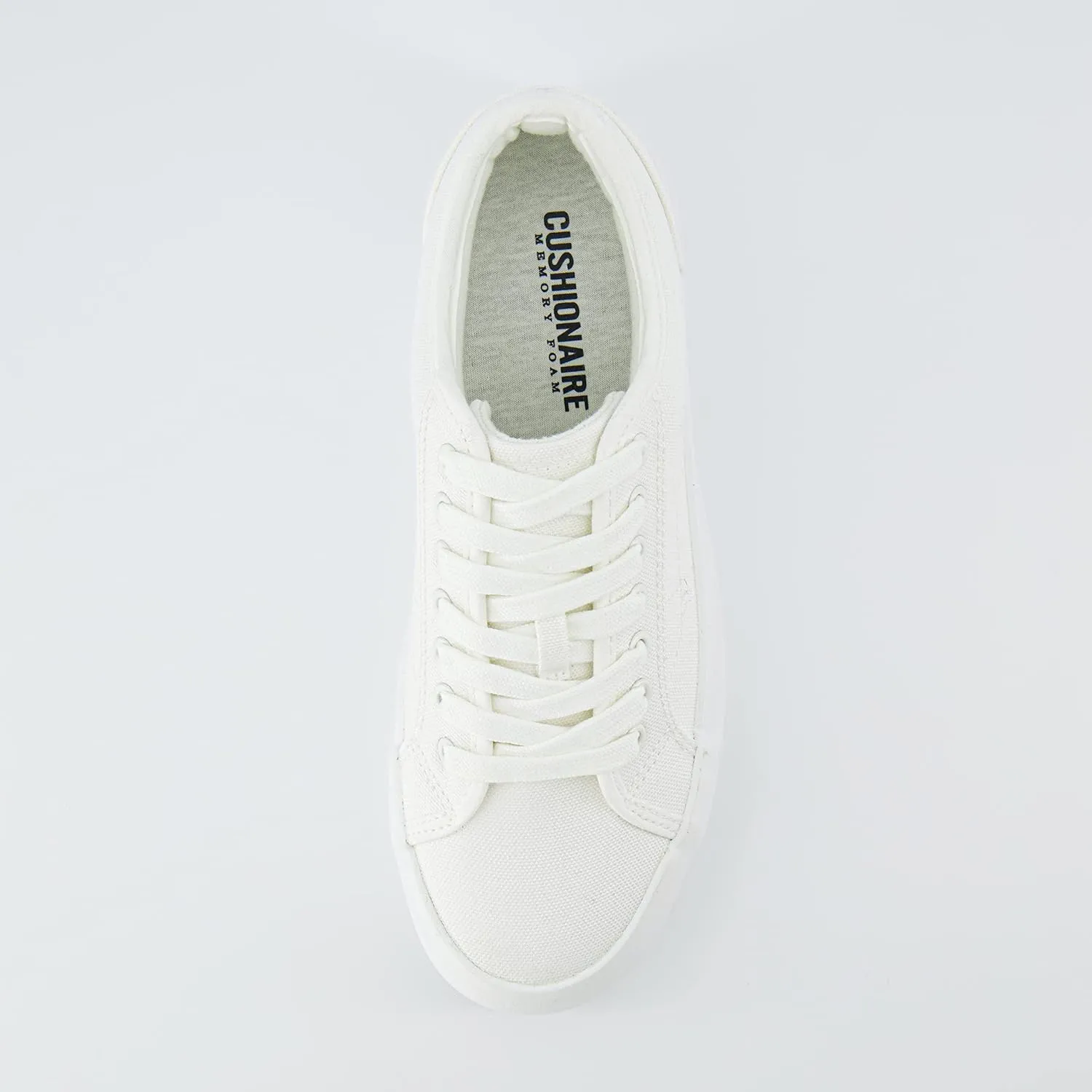 CUSHIONAIRE Women's Tag Low top Canvas Sneaker  Memory Foam