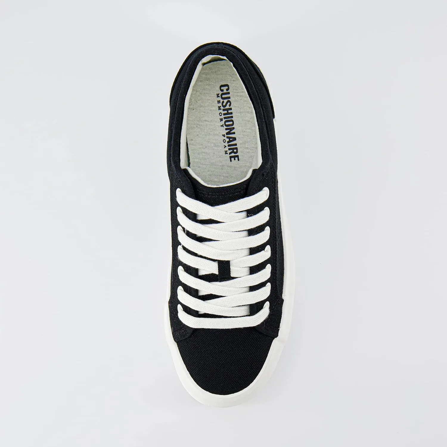 CUSHIONAIRE Women's Tag Low top Canvas Sneaker  Memory Foam