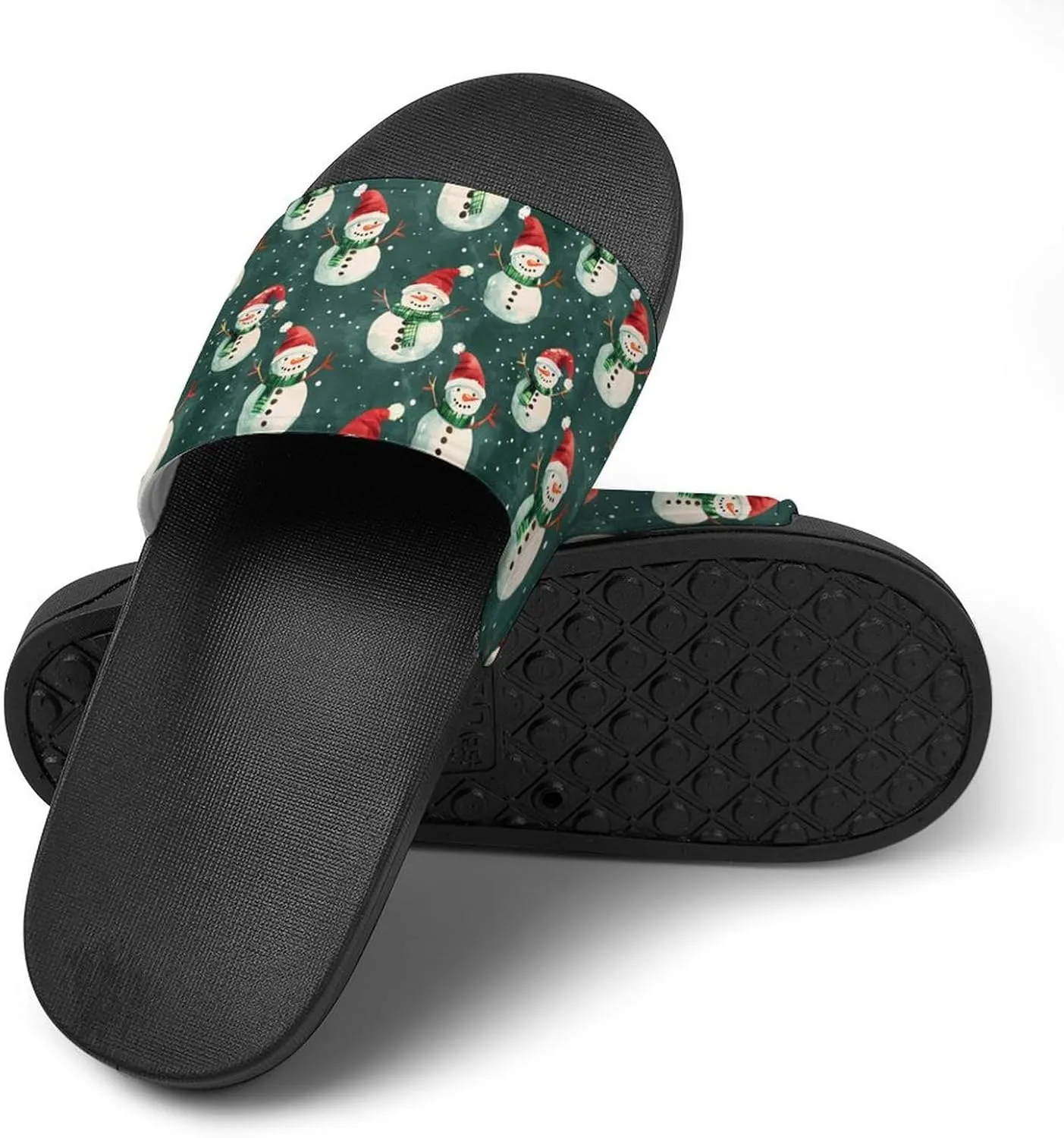Cute Snowman Funny Slippers Slides Sandals Shower Home House Shoes Non Slip Soft Sole Shoe For Men Women Bathroom