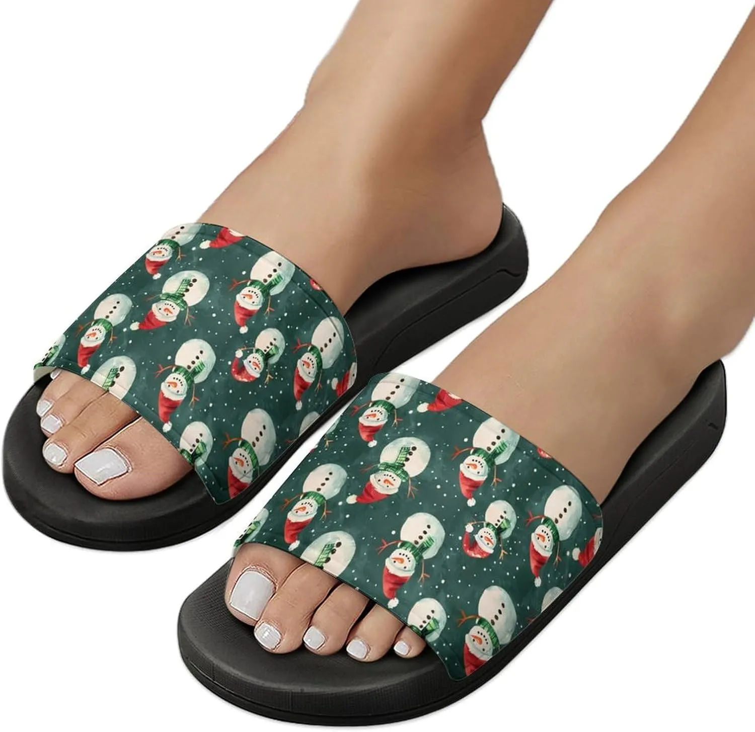 Cute Snowman Funny Slippers Slides Sandals Shower Home House Shoes Non Slip Soft Sole Shoe For Men Women Bathroom
