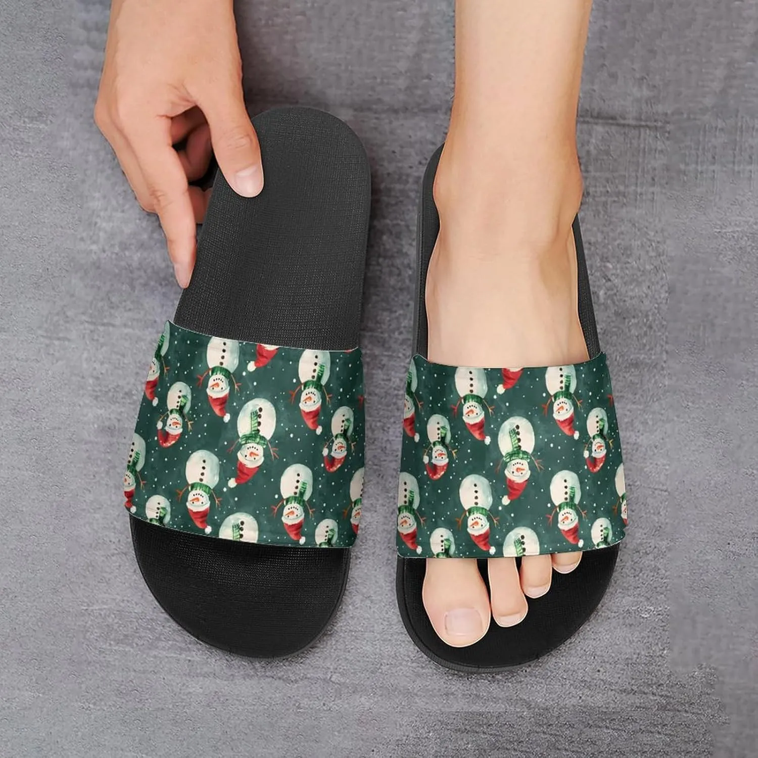 Cute Snowman Funny Slippers Slides Sandals Shower Home House Shoes Non Slip Soft Sole Shoe For Men Women Bathroom