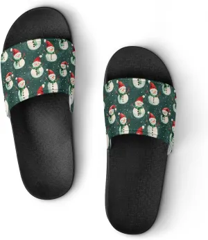 Cute Snowman Funny Slippers Slides Sandals Shower Home House Shoes Non Slip Soft Sole Shoe For Men Women Bathroom