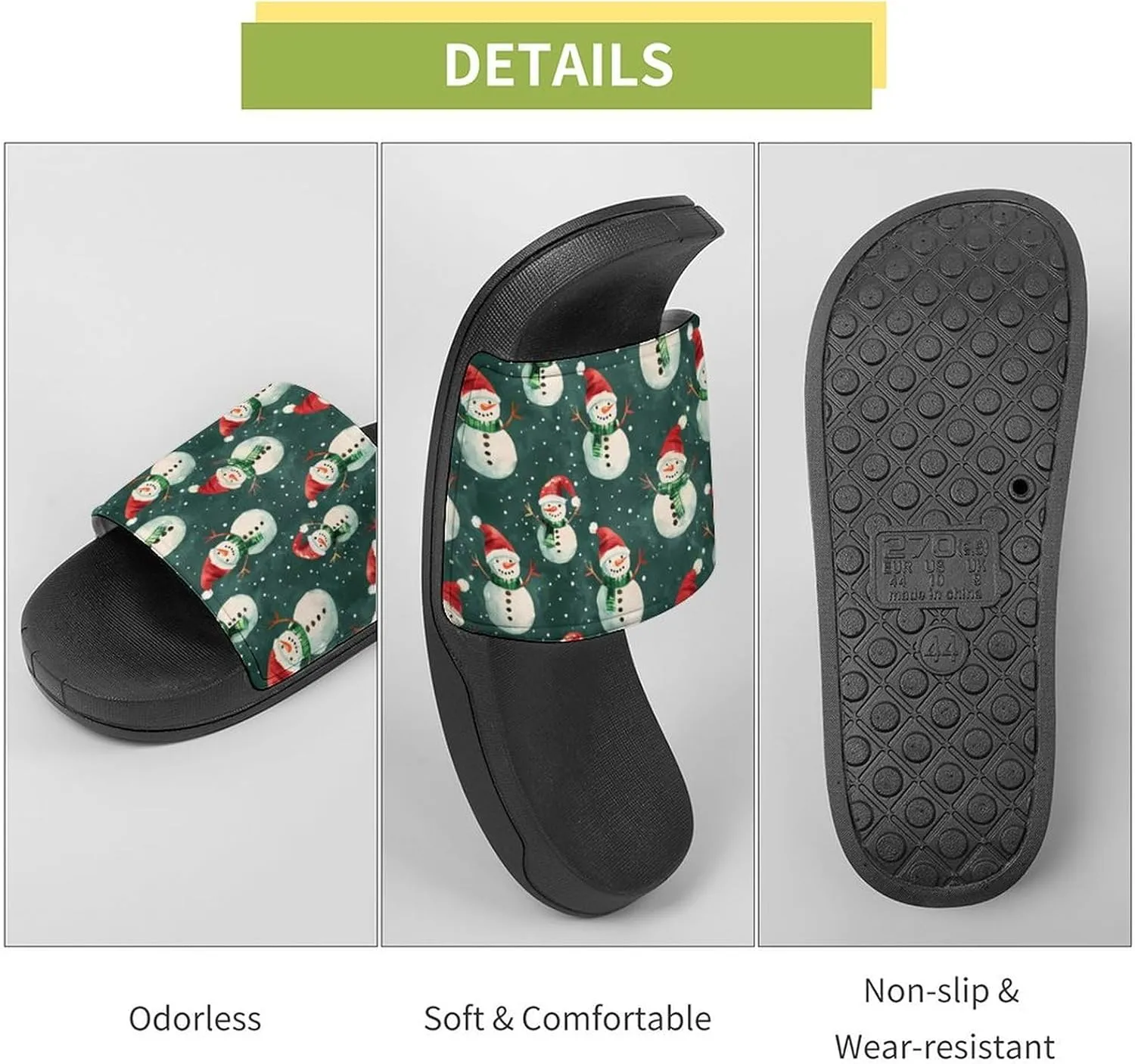 Cute Snowman Funny Slippers Slides Sandals Shower Home House Shoes Non Slip Soft Sole Shoe For Men Women Bathroom