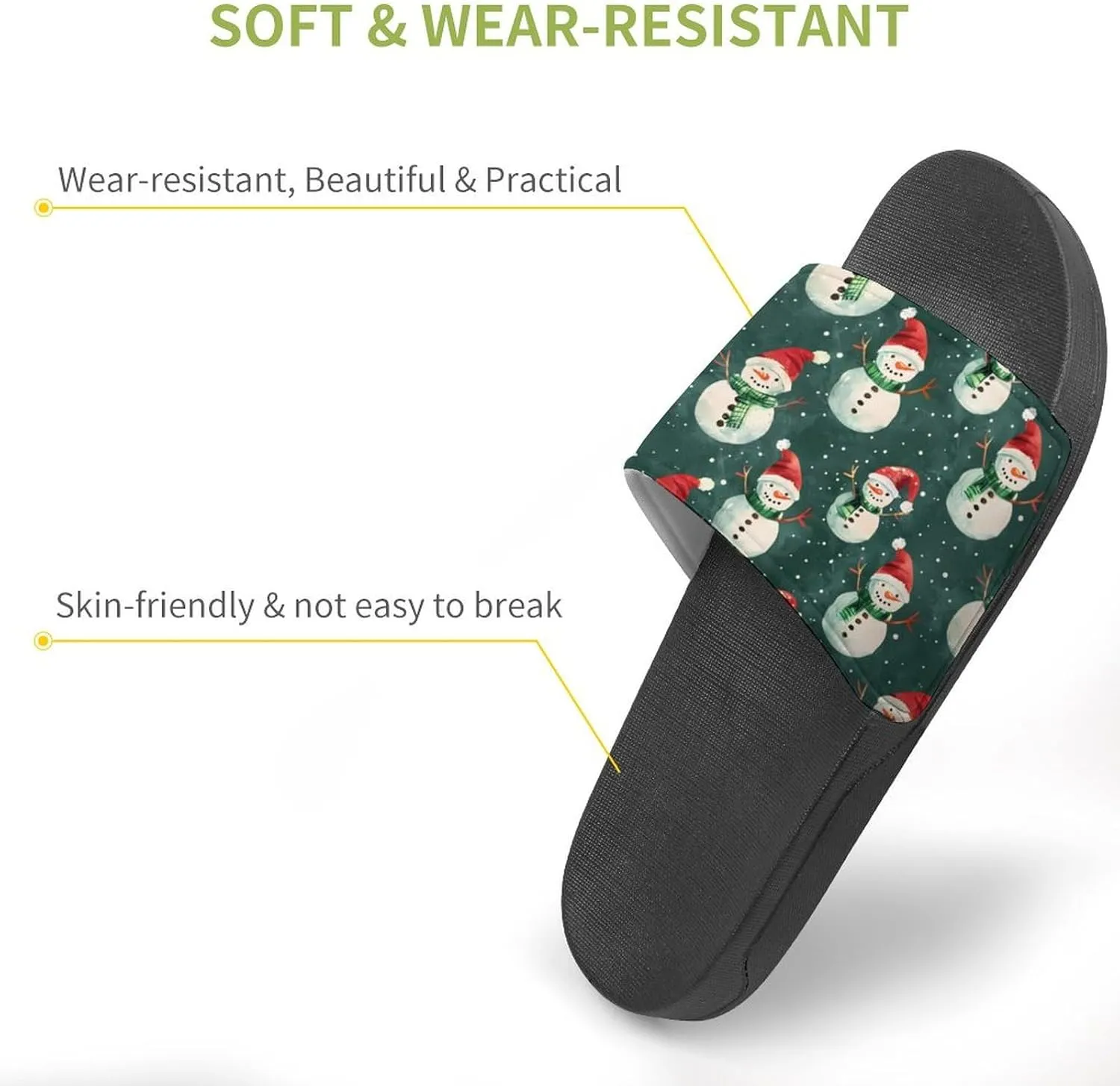 Cute Snowman Funny Slippers Slides Sandals Shower Home House Shoes Non Slip Soft Sole Shoe For Men Women Bathroom