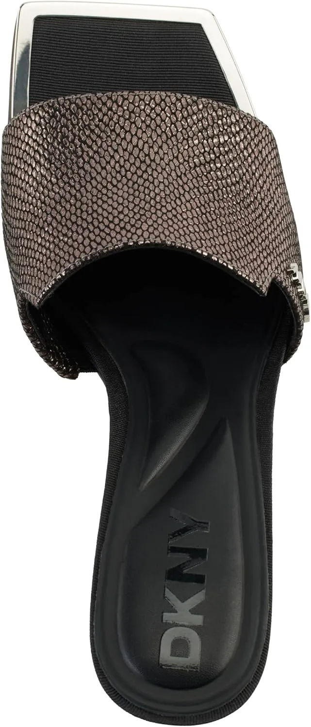 DKNY Women's Block Heel Square Toe Kailyn-Sandal Mule Heeled