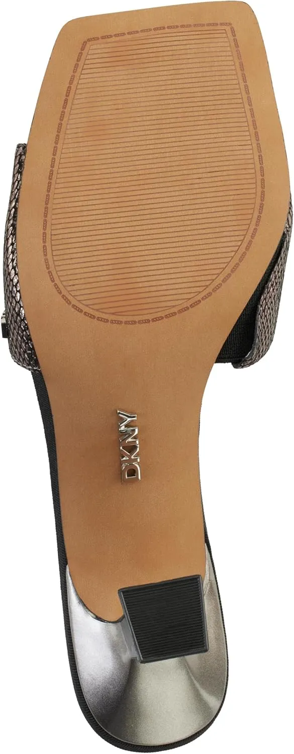 DKNY Women's Block Heel Square Toe Kailyn-Sandal Mule Heeled