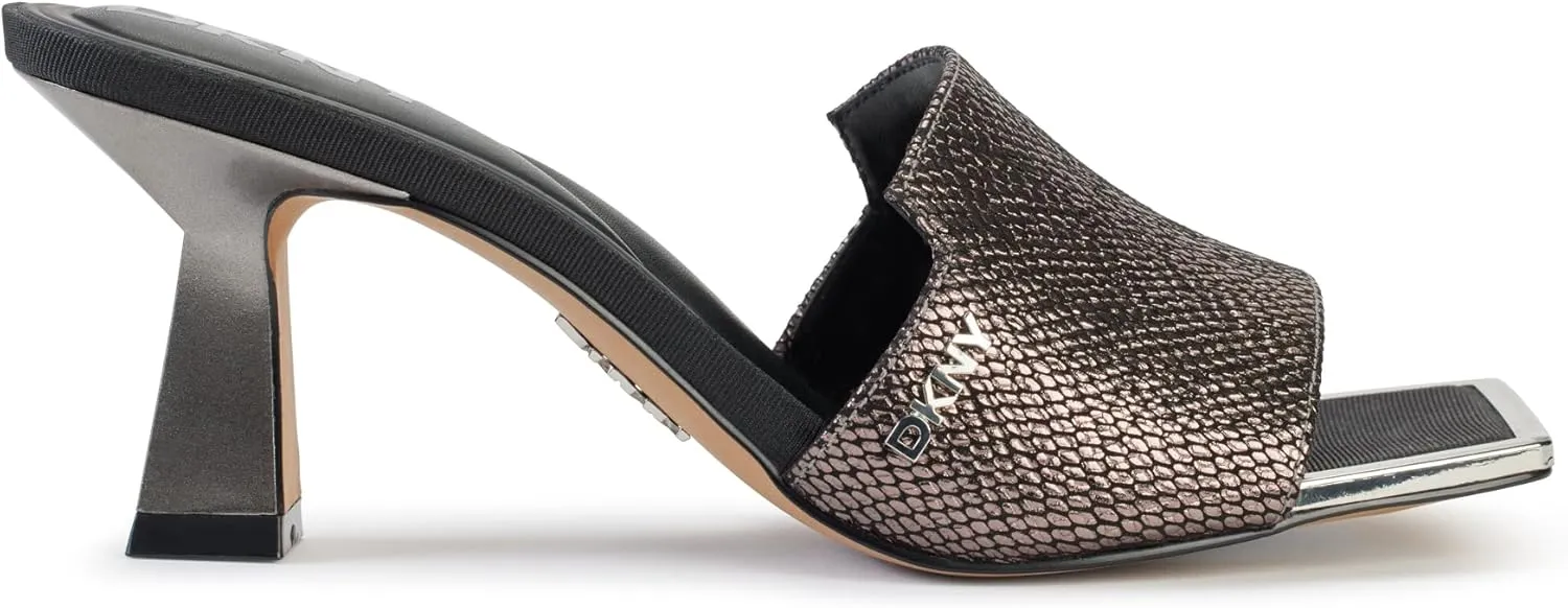 DKNY Women's Block Heel Square Toe Kailyn-Sandal Mule Heeled