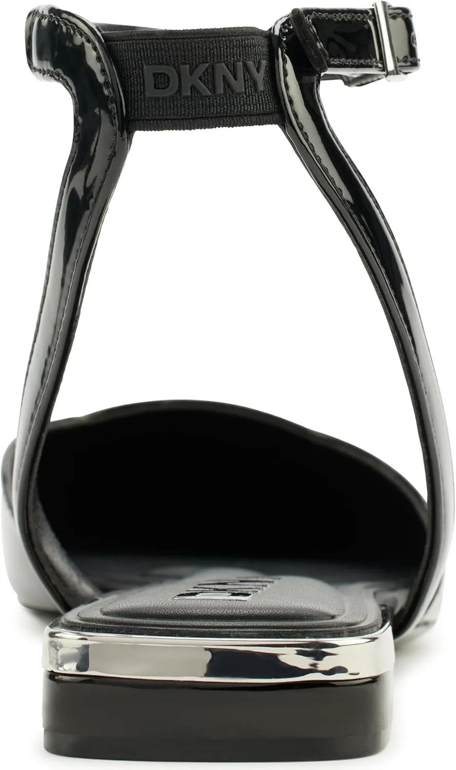 DKNY Women's Cacia Pointed Toe Ballet Flat with Ankle Strap Mule