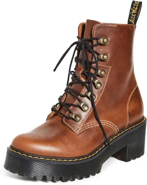 Dr. Martens Women's Leona Leather Heeled Boot Fashion