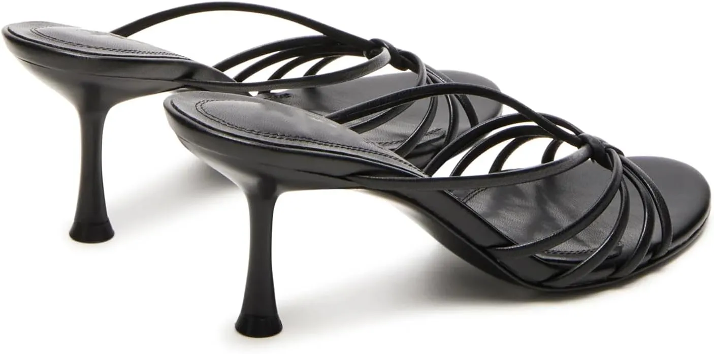 Dsevht Gold Strappy Kitten Heel Sandals for Women Flip Flop Mule heels Rounded Open Toe Heeled Thong Sandal Women