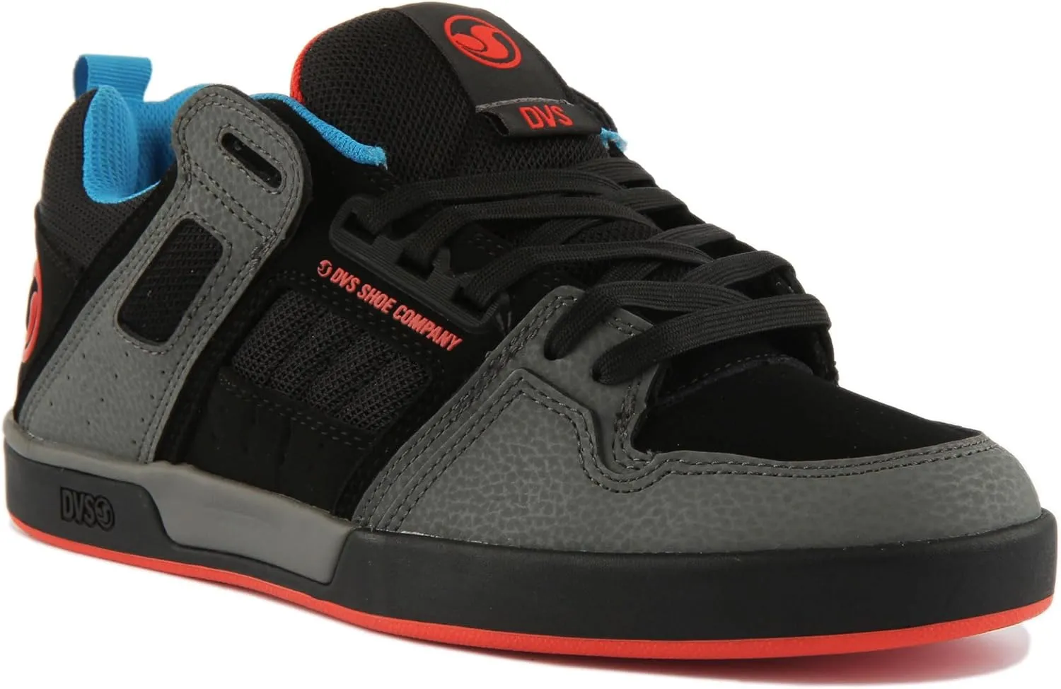 DVS Men's Comanche 2.0  Charcoal Fiery Red Blue Low Top Sneaker Shoes 10.5