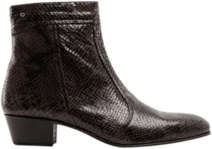 EMMANUEL Mens Premium Handcrafted Luxury 100% Real Exotic Leather Cuban Heel Smart Formal Dress Boots Made In Spain