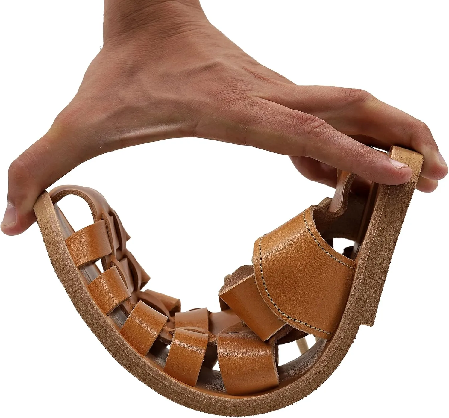 Emmanuela Greek Leather Ring Toe Sandals for Men, Quality Handmade Men's Sandals with adjustable Buckle Strap, Mens Strappy Summer Shoes