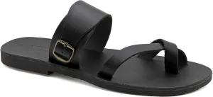 Emmanuela Greek Leather Split Toe Sandals for Men, Quality Handmade Men's Sandals with adjustable Buckle Strap, Mens Strappy Summer Shoes