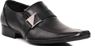 Enzo Romeo Stone Men's Dress Loafers Elastic Slip on with Buckle Fashion Shoes Runs Half Size Big