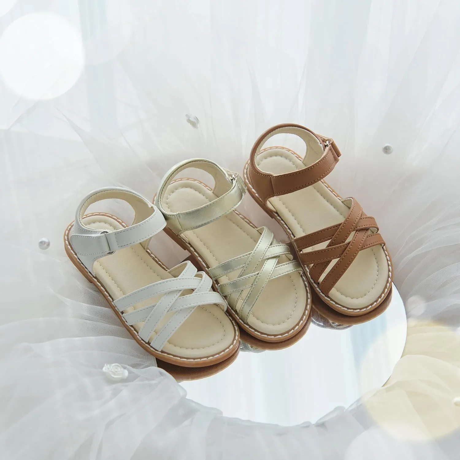 ESTINE Girls Sandal Dress Shoe for Toddler/Little Kid Party School Shoe