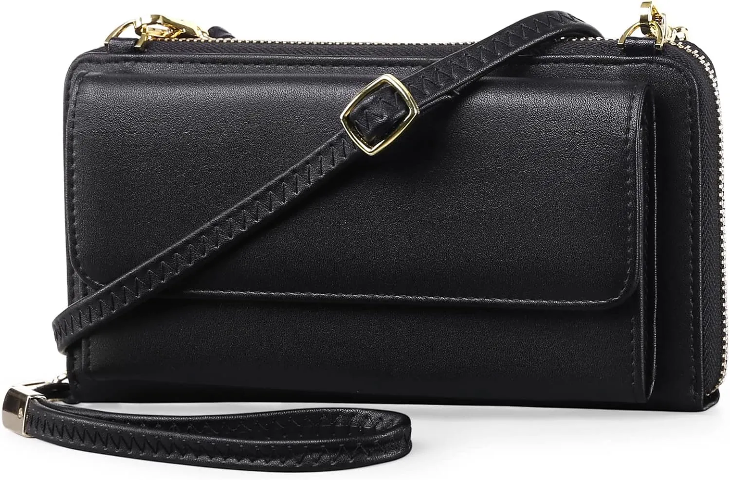 FALAN MULE RFID Womens Wallet Purse Wristlet PU Leather Crossbody Clutch with 2 Straps