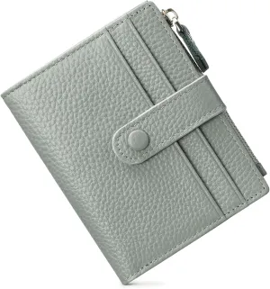 FALAN MULE Small Wallets for Women RFID Blocking Slim Bifold Leather Womens Wallet with Zipper Coin Purse