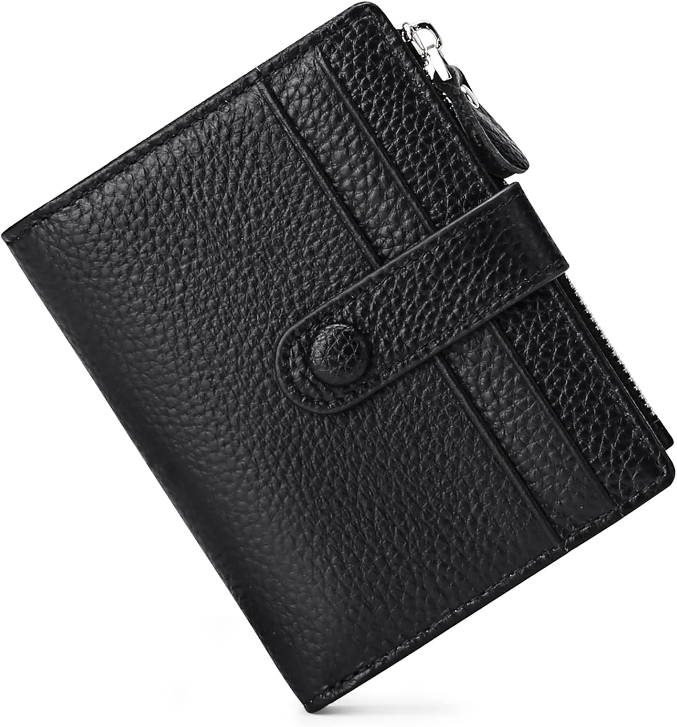 FALAN MULE Small Wallets for Women RFID Blocking Slim Bifold Leather Womens Wallet with Zipper Coin Purse