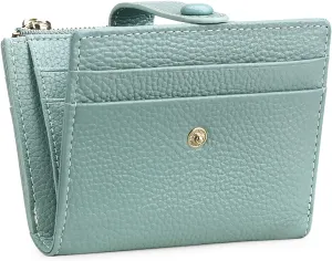 FALAN MULE Small Wallets for Women RFID Blocking Slim Bifold Leather Womens Wallet with Zipper Coin Purse