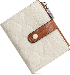 FALAN MULE Small Wallets for Women RFID Blocking Slim Bifold Leather Womens Wallet with Zipper Coin Purse