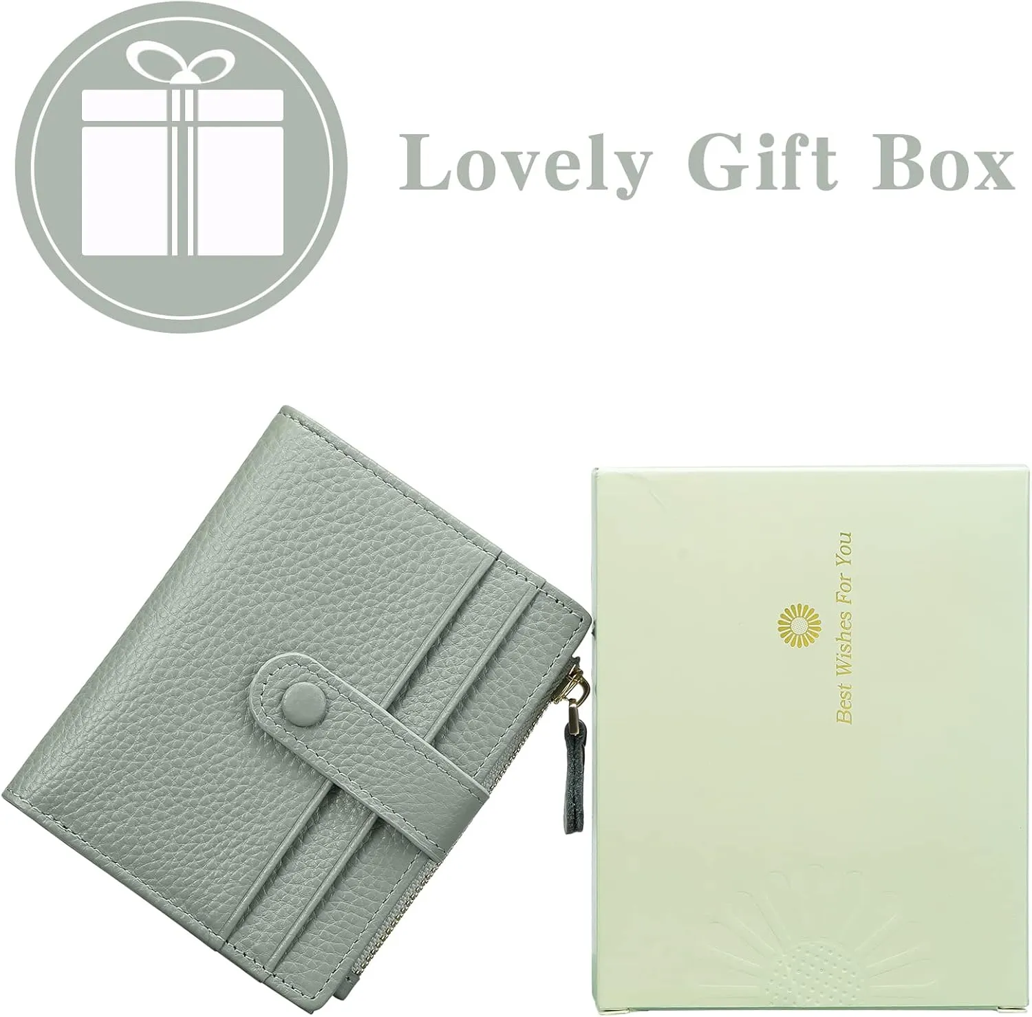 FALAN MULE Small Wallets for Women RFID Blocking Slim Bifold Leather Womens Wallet with Zipper Coin Purse