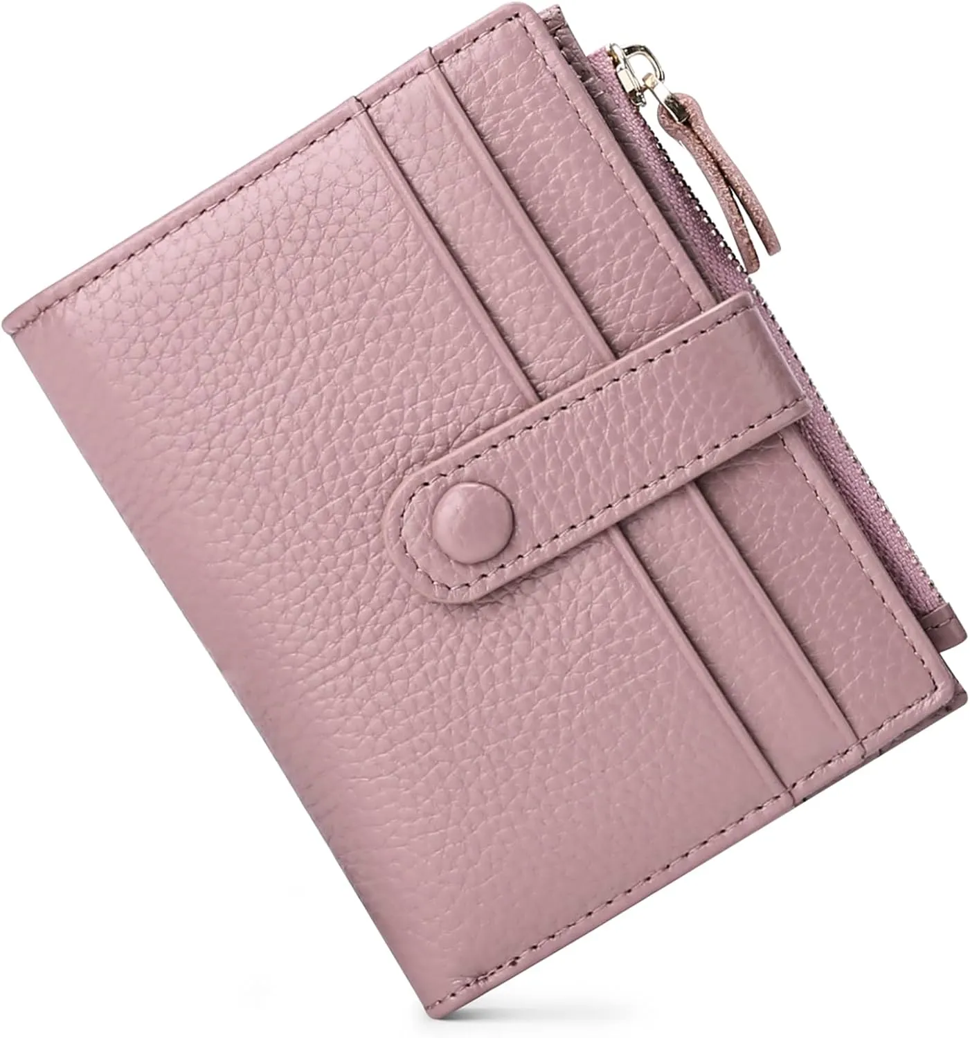 FALAN MULE Small Wallets for Women RFID Blocking Slim Bifold Leather Womens Wallet with Zipper Coin Purse