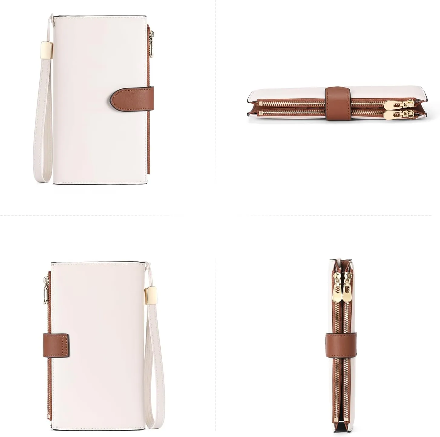 FALAN MULE Wallet Women Multi Card Slim Leather RFID Blocking Credit Card Holder Wallet Purse with Zipper Pocket