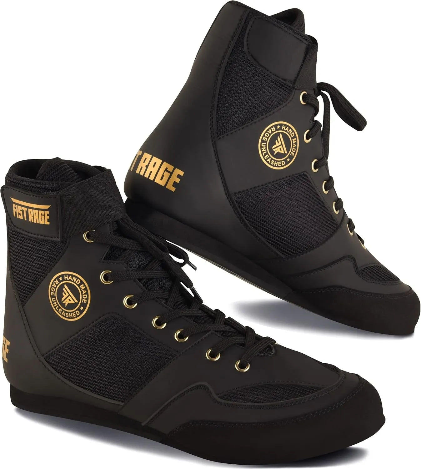FISTRAGE Boxing Shoes Leather Kick Fighting Training Mesh Unisex Pro Men's and Youth Genuine Light Weight Boot | Shoe for Adults