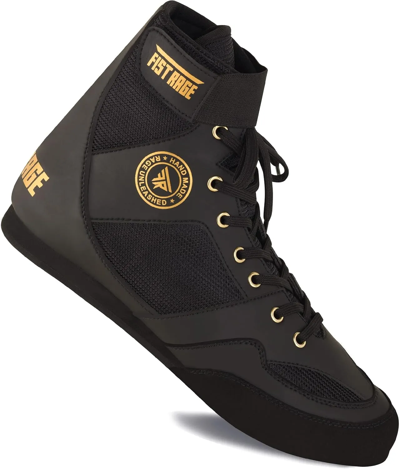 FISTRAGE Boxing Shoes Leather Kick Fighting Training Mesh Unisex Pro Men's and Youth Genuine Light Weight Boot | Shoe for Adults