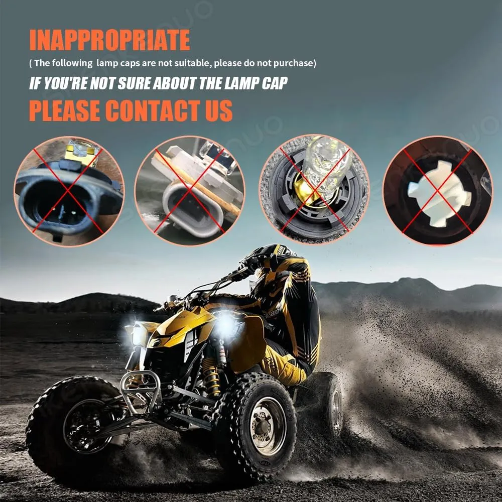 Fit For Kawasaki Teryx Mule Brute Force 750 2009-2020 LED Headlight Bulbs.HR3 LED Light Bulb White,2x5730 Chips 34901-A21 92069-0019 LED Bulbs Hi-Lo Beam for ATV UTV.2-Packs.