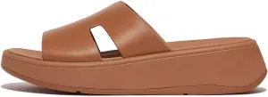 FitFlop Women's F-Mode Raw-Edge Leather Flatform H-bar Slides Wedge Sandal
