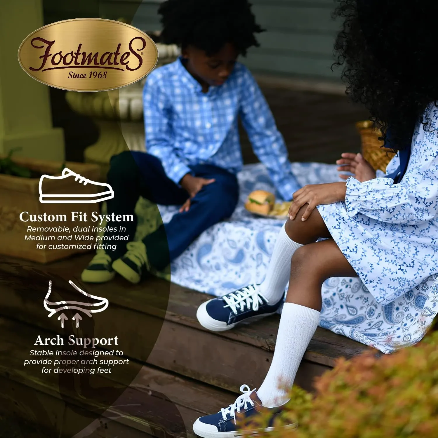 FOOTMATES Taylor Lace-Up Canvas Flats Boys and Girls Shoes - Tennis Sneakers with Wide Toe Box, Custom-Fit Insoles, Vulcanized Outsoles - for Toddlers and Little Kids, Ages 1-8