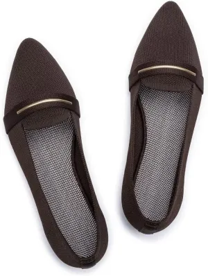 Frank Mully Women's Casual Loafer Flats Slip On Loafer Shoes Comfortable Knit Flat Shoes Classics Pointy Toe Loafer Flats,for Work,Travel