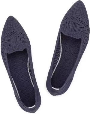 Frank Mully Women's Casual Loafer Flats Slip On Loafer Shoes Comfortable Knit Flat Shoes Classics Pointy Toe Loafer Flats,for Work,Travel