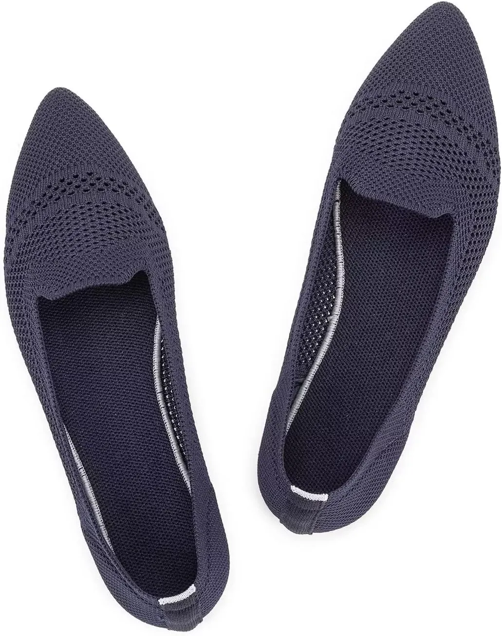 Frank Mully Women's Casual Loafer Flats Slip On Loafer Shoes Comfortable Knit Flat Shoes Classics Pointy Toe Loafer Flats,for Work,Travel