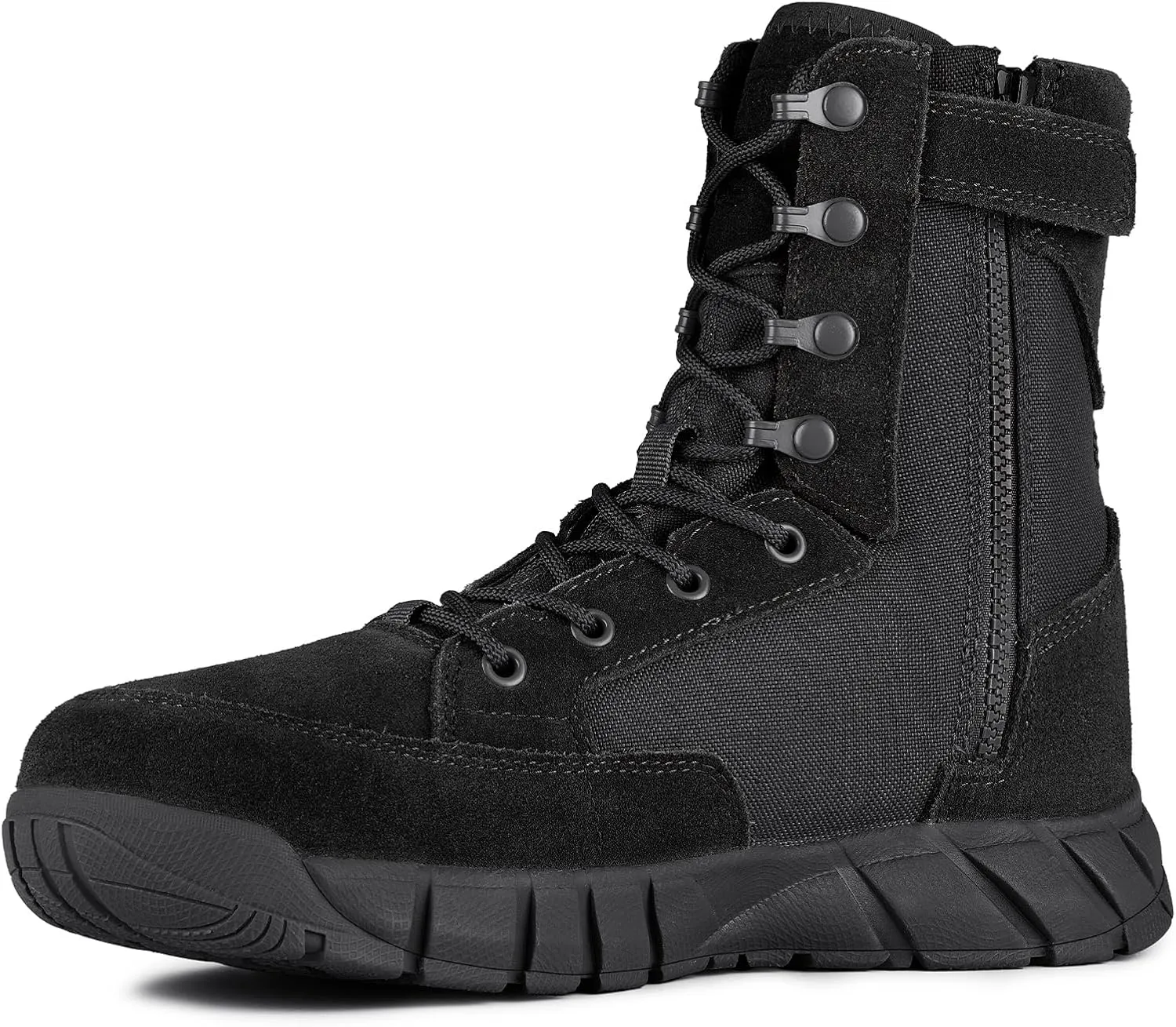 FREE SOLDIER Men's Tactical Boots 8 Inches Lightweight Combat Boots Durable Suede Leather Military Work Boot Desert Boot