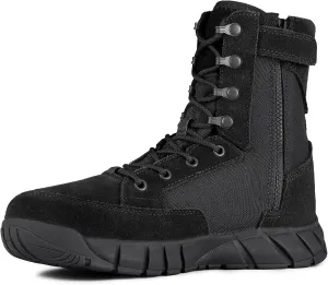 FREE SOLDIER Men's Tactical Boots 8 Inches Lightweight Combat Boots Durable Suede Leather Military Work Boot Desert Boot