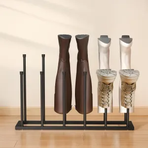 Freestanding Boot Rack Organizer Tall Boots - Black Metal Boot Rack for Dorm Room, Closet, Entryway, Bedroom, Patio Outdoor, Hallway, Black, Shoe Storage Fit for 6 Pairs