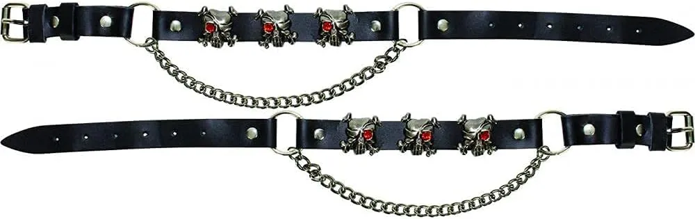 GARGOYLE BELLS Adjustable Fashion Boot Chains, Biker Boots Decoration Chains, Comes in a set of 2