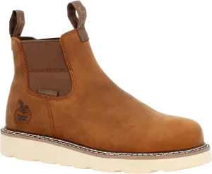 Georgia Boot Core 37 Wedge Waterproof Chelsea Work Boot, Barracuda Gold, Size 10(M)