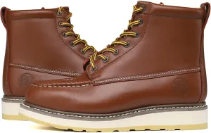 HANDPOINT Men's Steel Toe 6" SureTrack Work Boots, Stylish Classic Leather Slip Resistant Durable Breathable Work Shoes 84992EE