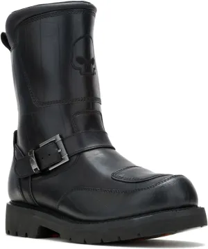Harley-Davidson Men's Shift Ride 9" WP Black Leather Motorcycle Boots, D96313