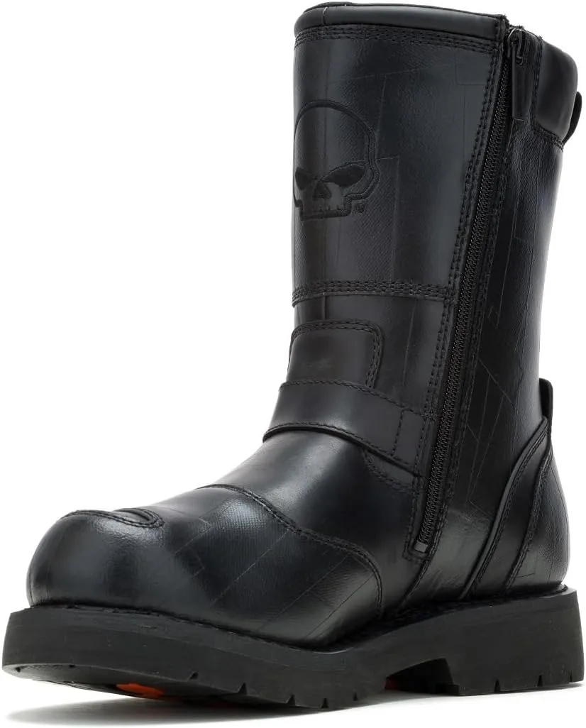 Harley-Davidson Men's Shift Ride 9" WP Black Leather Motorcycle Boots, D96313