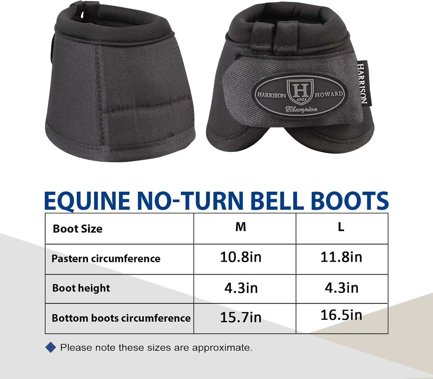 Harrison Howard Horse Bell Boots Overreach Bell Boots No-Turn Bell Boots for Horse-Durable Protective Hoof Boot