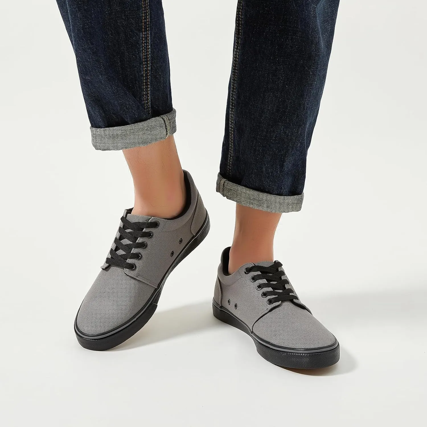 hash bubbie Mens Canvas Shoes Classic Men's Canvas Sneakers Low Top Tennis Shoes Lace up Comfortable Skate Casual Shoes