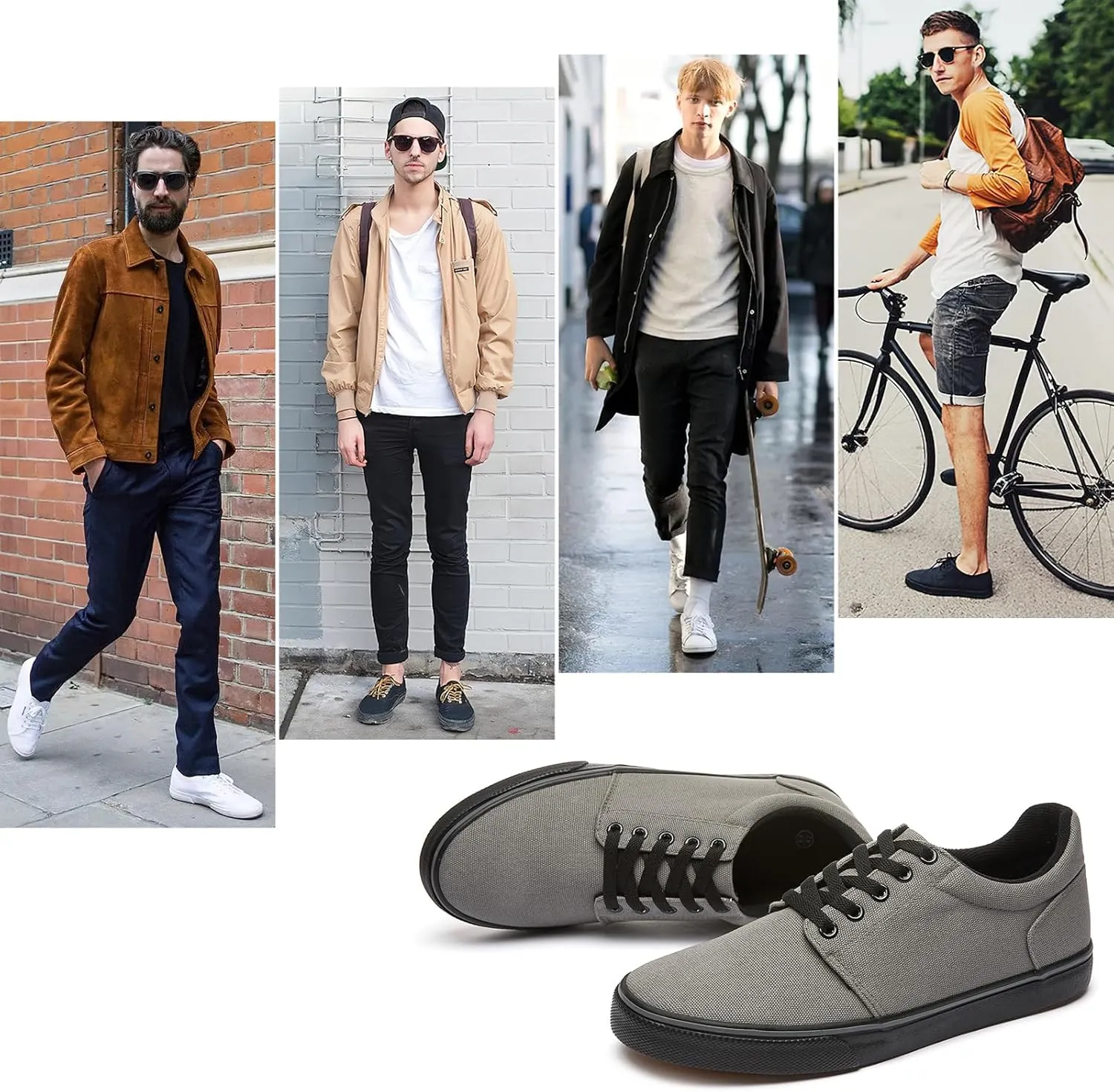hash bubbie Mens Canvas Shoes Classic Men's Canvas Sneakers Low Top Tennis Shoes Lace up Comfortable Skate Casual Shoes