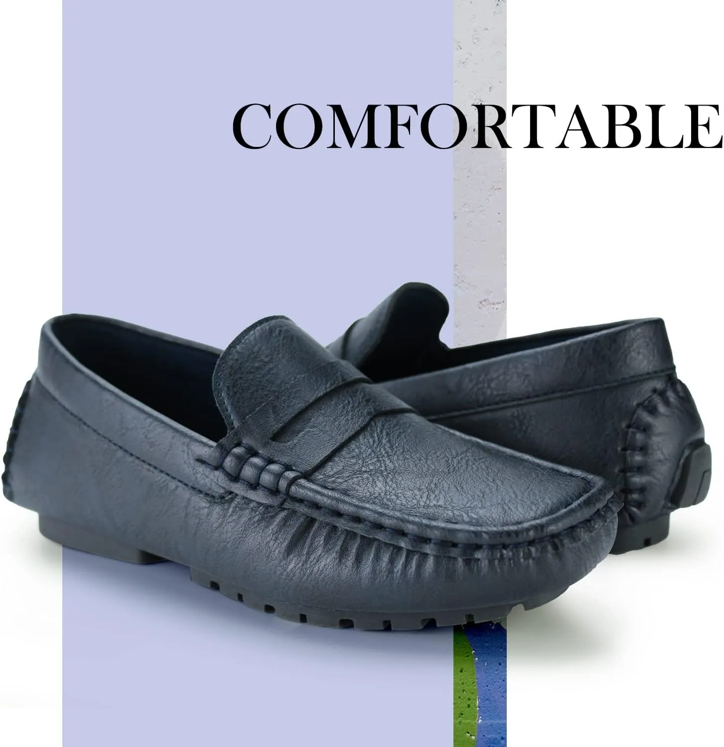 Hawkwell Kids Casual Penny Loafer Slip On Dress Moccasin Driver Shoes(Toddler/Little Kid/Big Kid)
