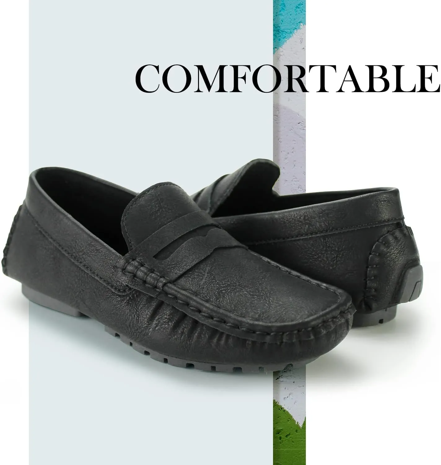 Hawkwell Kids Casual Penny Loafer Slip On Dress Moccasin Driver Shoes(Toddler/Little Kid/Big Kid)