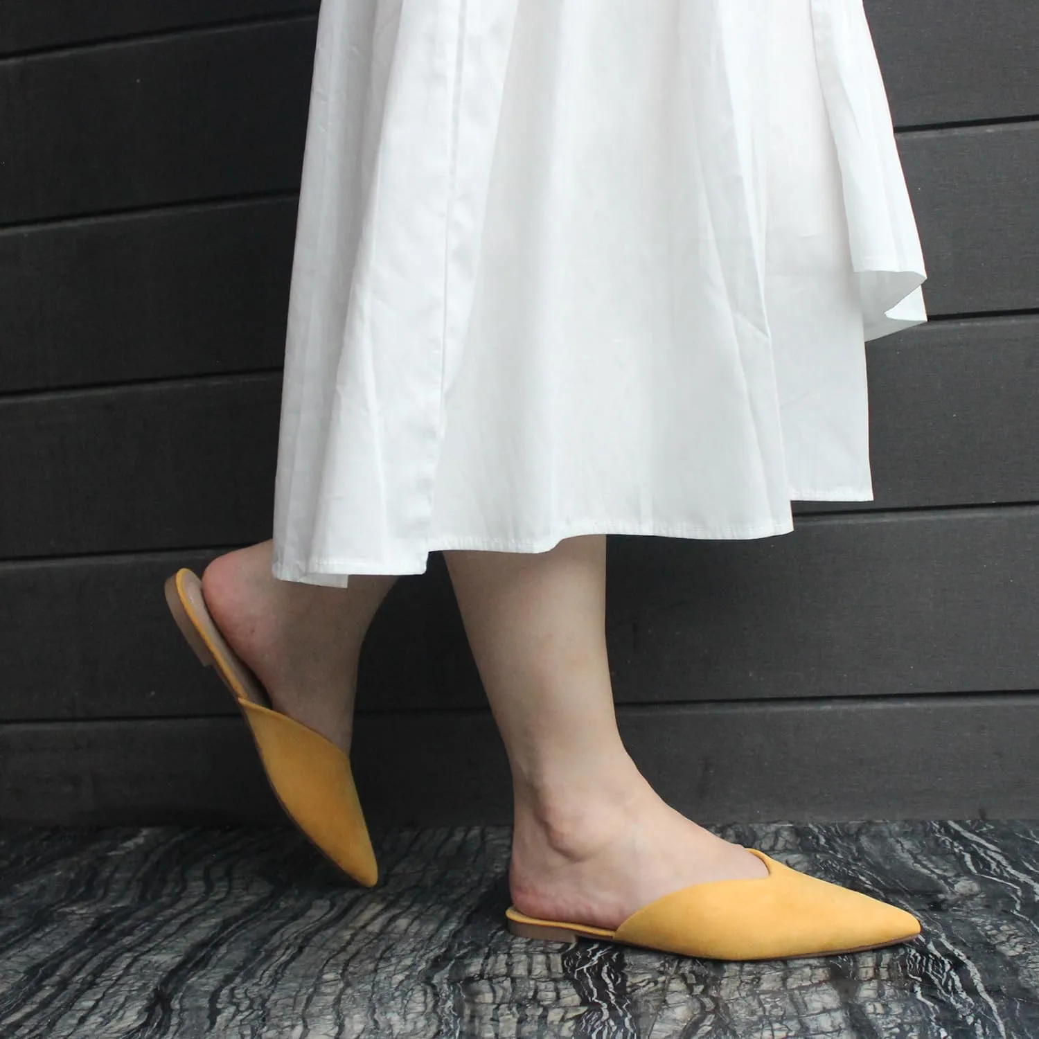 Hawkwell Women's Backless Slip on Slides Loafer Shoes Flats Comfortable Pointed Toe Mules